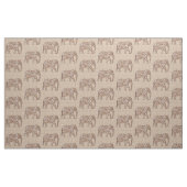 Mandala-Blume-Elefant - braun und tauglich Stoff (Yard (91,4 cm))