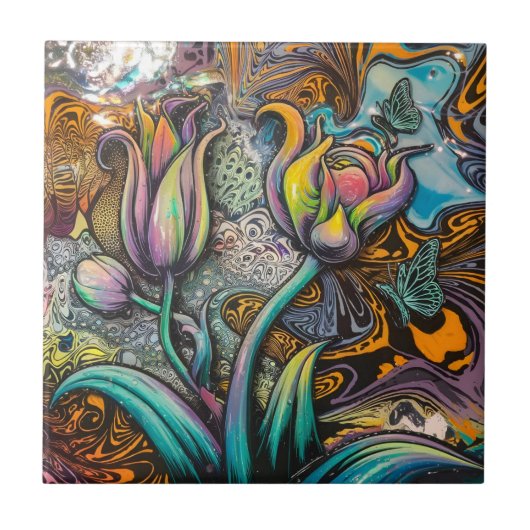 Mandala Blume Fliese (Vorderseite)