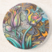 Mandala Blume Getränkeuntersetzer (Vorne)