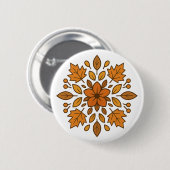 Mandala Blume Herbst Button (Vorne & Hinten)