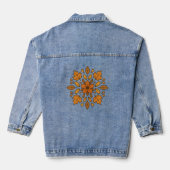 Mandala Blume Herbst Jeansjacke (Rückseite)