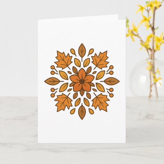 Mandala Blume Herbst Karte (Gelbe Blume)