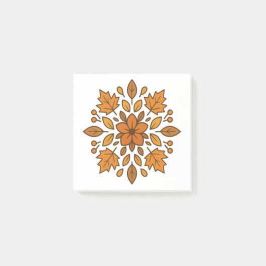 Mandala Blume Herbst Post-it Klebezettel (Vorderseite)