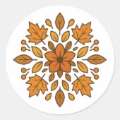 Mandala Blume Herbst Runder Aufkleber (Vorderseite)