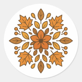 Mandala Blume Herbst Runder Aufkleber