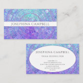 Mandala Blume in Blue und Lila Business Card Visitenkarte (Vorne/Hinten)