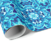 Mandala-Blume in den Farbtönen von Indigoblau Geschenkpapier (Rolleneckpunkt)