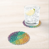 Mandala-Blume in regenbogenfarbenem, polyfarbenem Untersetzer (Vor Ort)