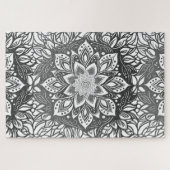 Mandala-Blume in Schwarzweiß Puzzle (Horizontal)