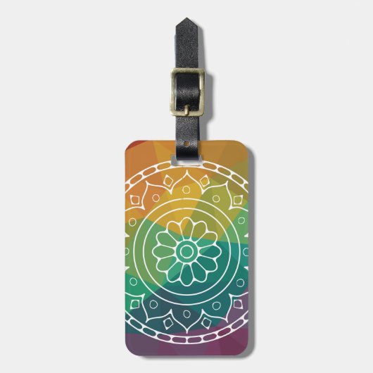 Mandala Blume India Gepäckanhänger (Vorderseite vertikal)