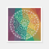 Mandala Blume India Regenbogen boho farbenfrohe Ge Serviette (Vorderseite)
