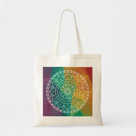 Mandala Blume India Regenbogen boho farbenfrohe Ge Tragetasche (Vorne)