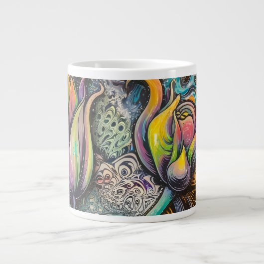 Mandala Blume Jumbo-Tasse (Vorderseite)