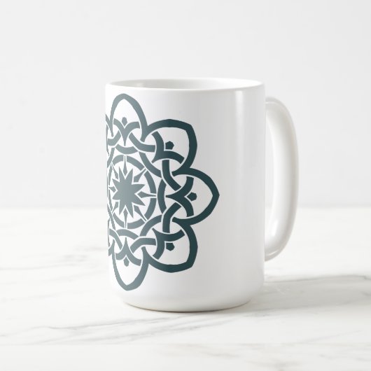 Mandala Blume Kaffeetasse (VorderseiteRechts)