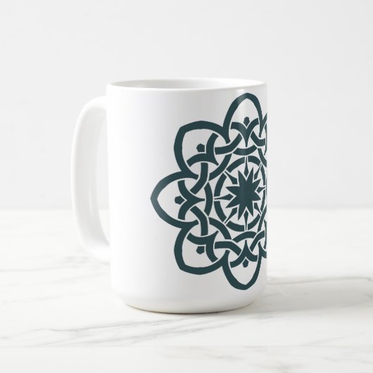 Mandala Blume Kaffeetasse (Vorderseite Links)