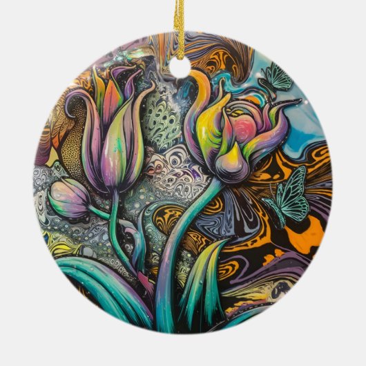 Mandala Blume Keramik Ornament (Hinten)