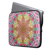 Mandala-Blume: Künstlerisches Design Laptopschutzhülle (Vorderseite Links)