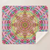 Mandala-Blume: Künstlerisches Design Sherpadecke (Vorderseite (Horizontal))