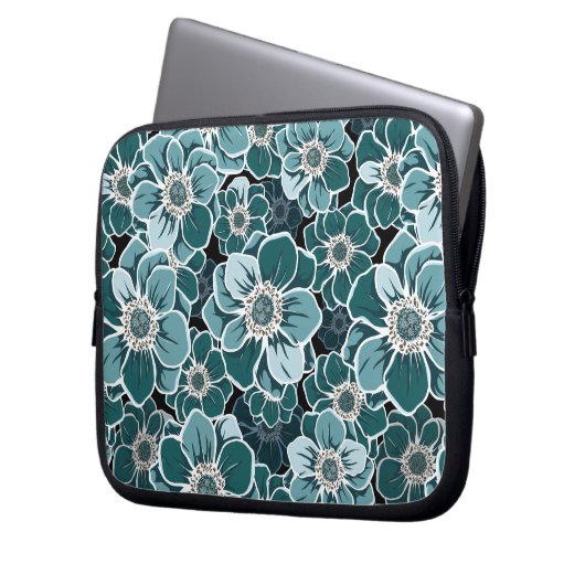 Mandala Blume Laptopschutzhülle (Vorderseite Links)