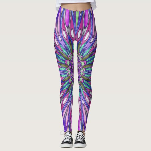 Mandala Blume Leggings (Vorderseite)