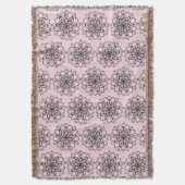 Mandala Blume Line Art Throw Blanket Decke (Vorderseite Vertikal)