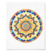 Mandala Blume Magic Blue Wassercolor Fotodruck (Vorne)