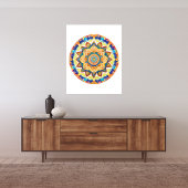 Mandala Blume Magic Blue Wassercolor Fotodruck