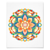 Mandala Blume Magic White Watercolor Fotodruck (Vorne)
