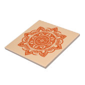 Mandala Blume Mandarin Orange Fliese (Seite)