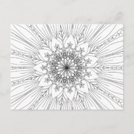 Mandala-Blume mit Blumenmuster Postkarte