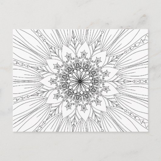 Mandala-Blume mit Blumenmuster Postkarte (Vorderseite)