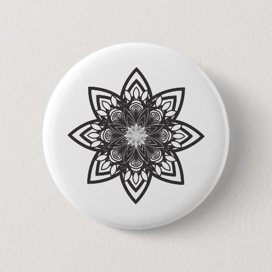 Mandala Blume Muster Heilung Reinigung Button (Vorderseite)