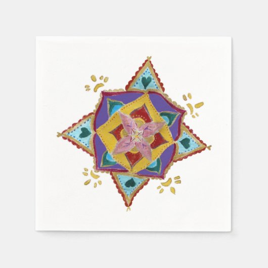 Mandala Blume Paper Napkins Serviette (Vorderseite)