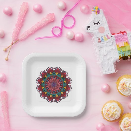 Mandala Blume Paper Tellers Pappteller (Party)
