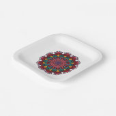 Mandala Blume Paper Tellers Pappteller (Gewinkelt)