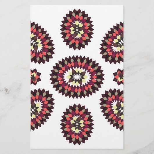Mandala Blume Pattern Briefpapier (Vorderseite)