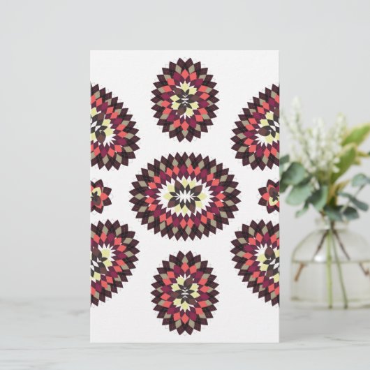 Mandala Blume Pattern Briefpapier (Stehend Vorderseite)