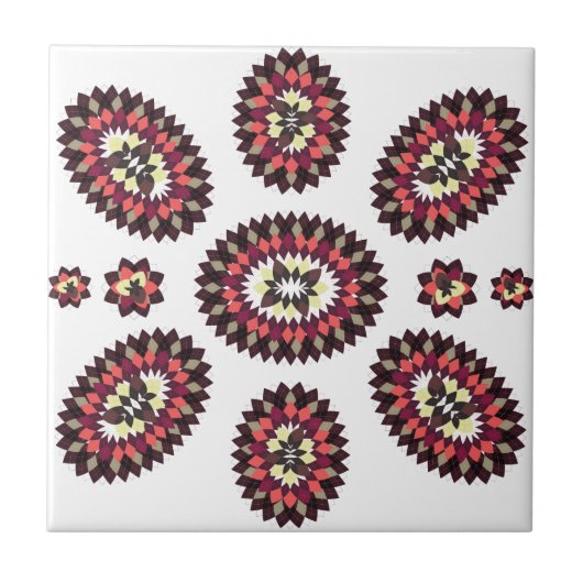 Mandala Blume Pattern Fliese (Vorderseite)