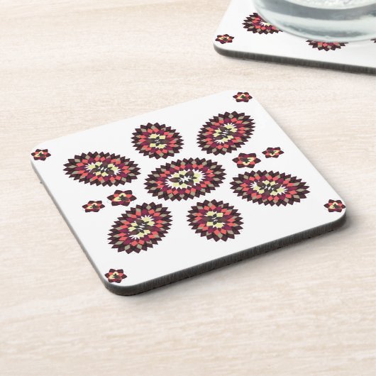 Mandala Blume Pattern Getränkeuntersetzer (Linke Seite)