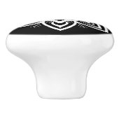 Mandala Blume Pattern in Schwarzweiß Keramikknauf (Seitenansicht)