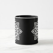 Mandala Blume Pattern in Schwarzweiß Tasse (Zentrum)