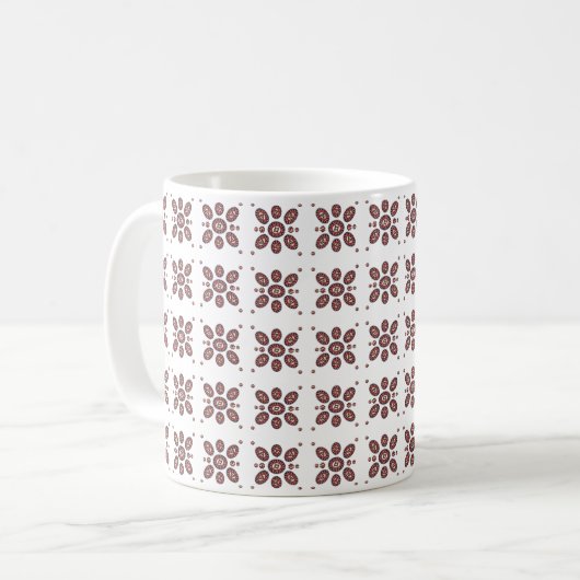 Mandala Blume Pattern Kaffeetasse (Vorderseite Links)