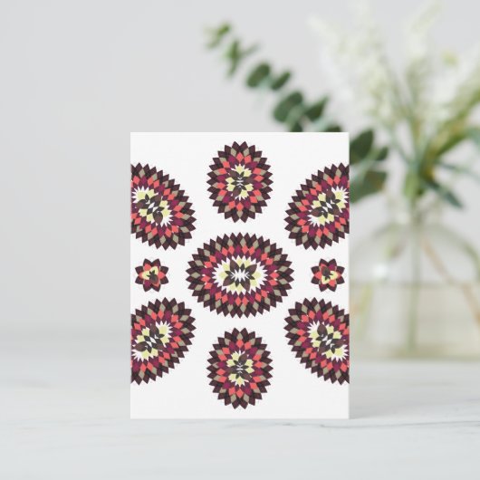 Mandala Blume Pattern Postkarte (Stehend Vorderseite)