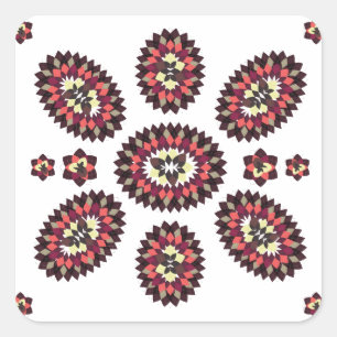 Mandala Blume Pattern Quadratischer Aufkleber