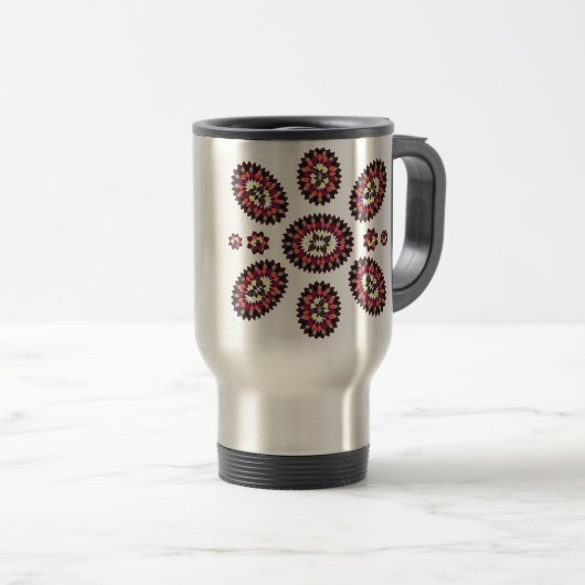 Mandala Blume Pattern Reisebecher (VorderseiteRechts)