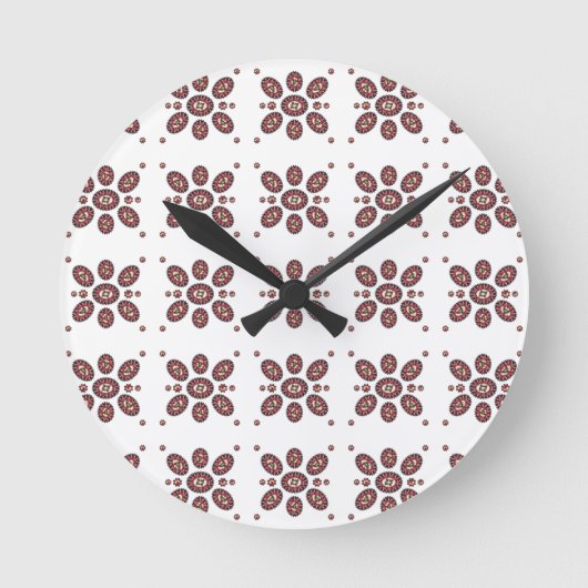 Mandala Blume Pattern Runde Wanduhr (Vorderseite)