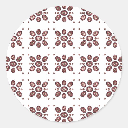 Mandala Blume Pattern Runder Aufkleber (Vorderseite)