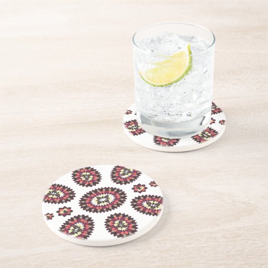 Mandala Blume Pattern Sandstein Untersetzer (Seite)