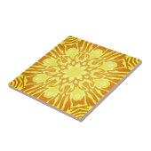 Mandala Blume Pattern - Senf Gold und Gelb Fliese (Seite)
