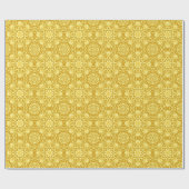 Mandala Blume Pattern - Senf Gold und Gelb Geschenkpapier (Flach)